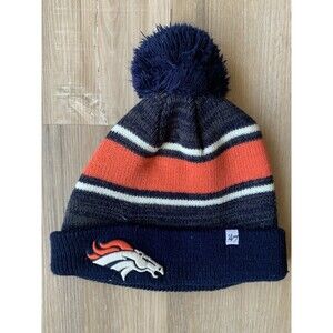 47 Brand NFL Denver Broncos Winter Beanie Hat w/ Pompom EUC